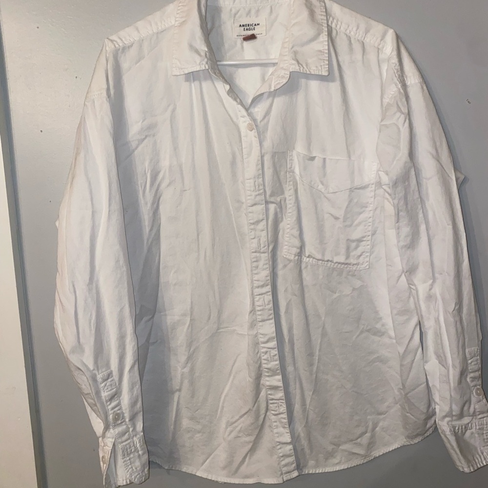 Men's White Button-Up Shirt American Eagle 🦅